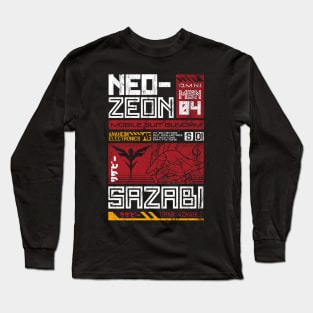 Neo Zeon - Mobile Suit Sazabi - Vintage Distressed Retro Mecha Anime Long Sleeve T-Shirt